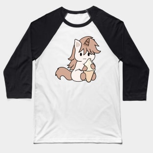 Brown Unicorn Ice Cream Baseball T-Shirt